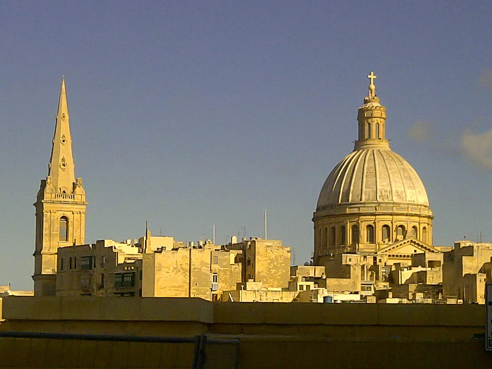 The domes and spires of Valletta's skyline.