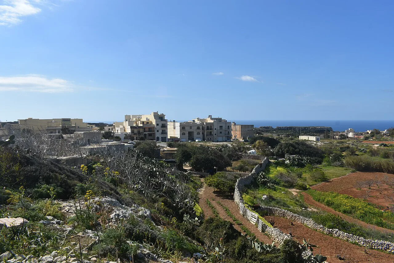 Baħrija's fields and valley edge.