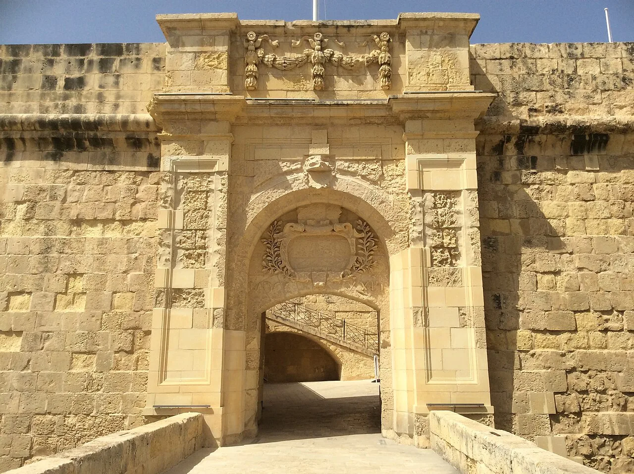 A decorated gateway in Birgu's Advanced Gate defences.