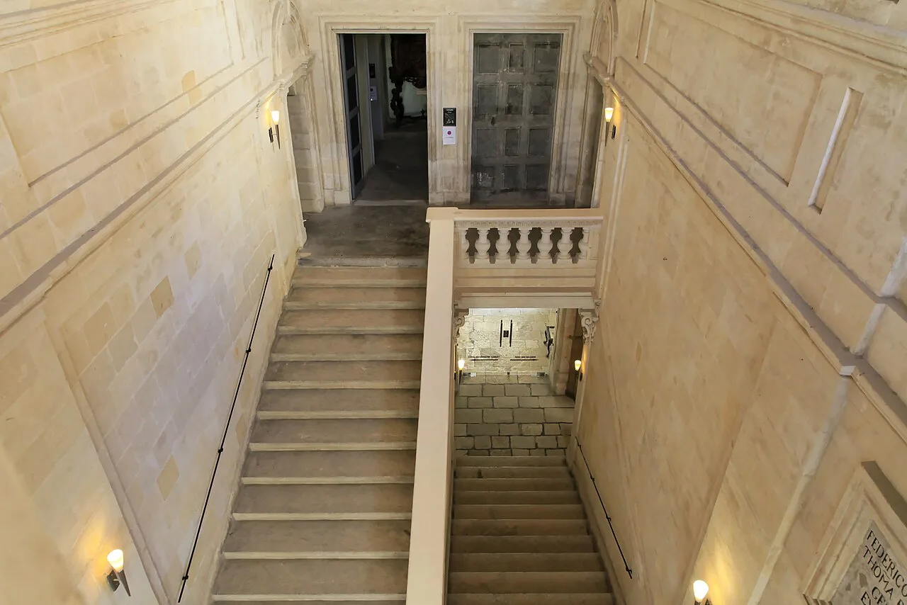 The grand staircase of the Inquisitor's Palace in Birgu.
