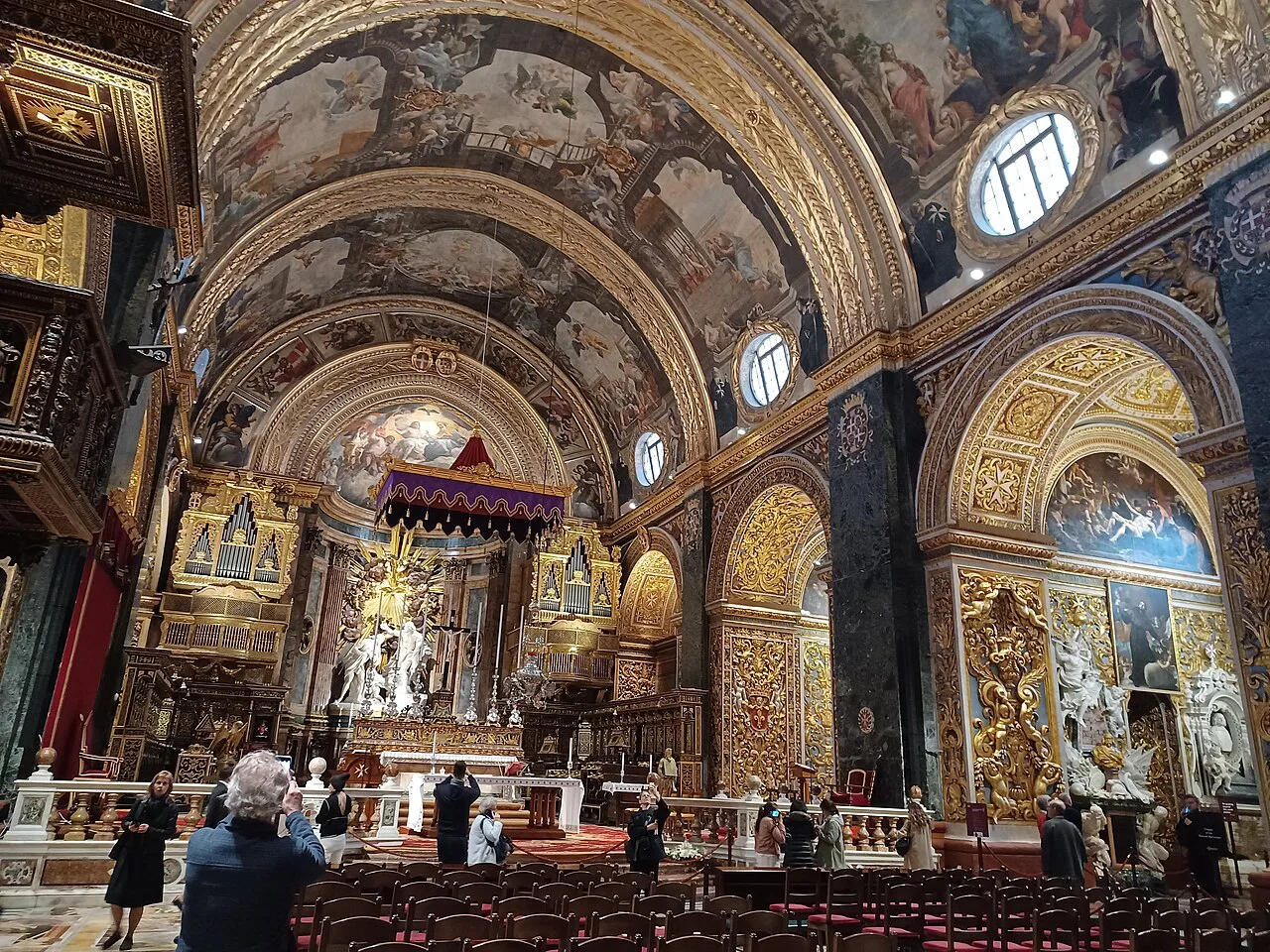 The nave of St John's Co-Cathedral in Valletta.