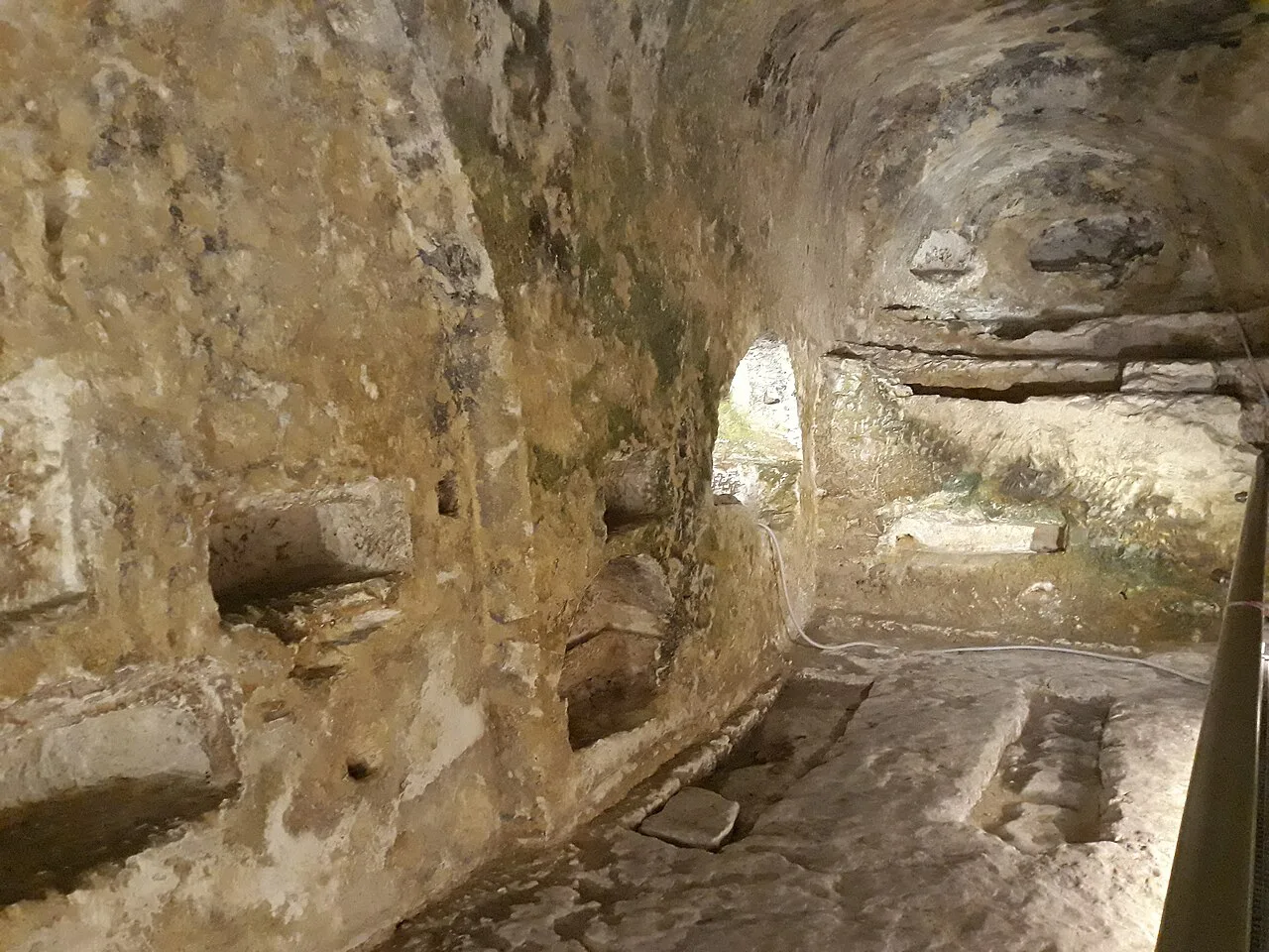The rock-cut passages of St Paul's Catacombs in Rabat.