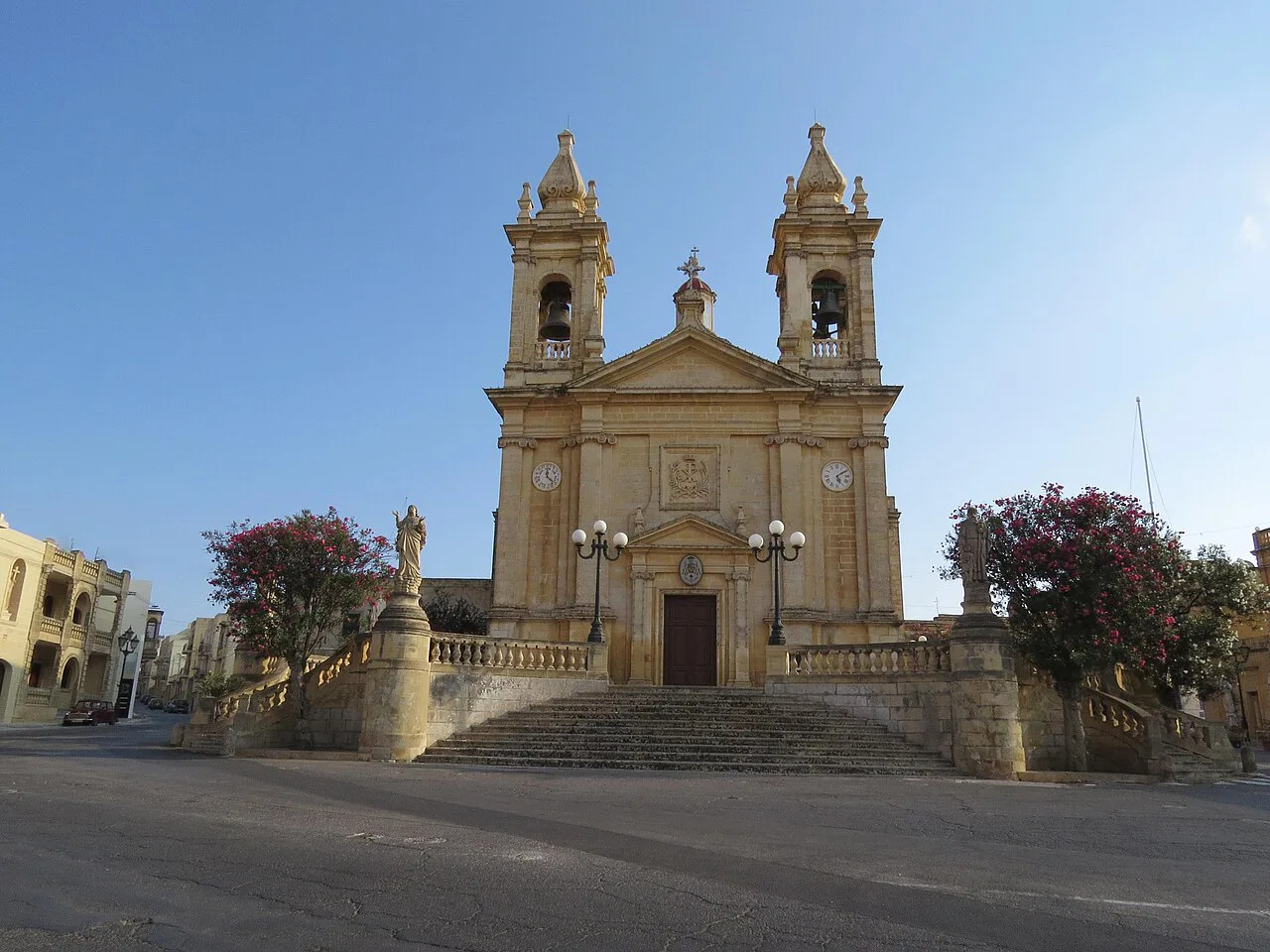 The parish church of St Margaret in Sannat, Gozo.