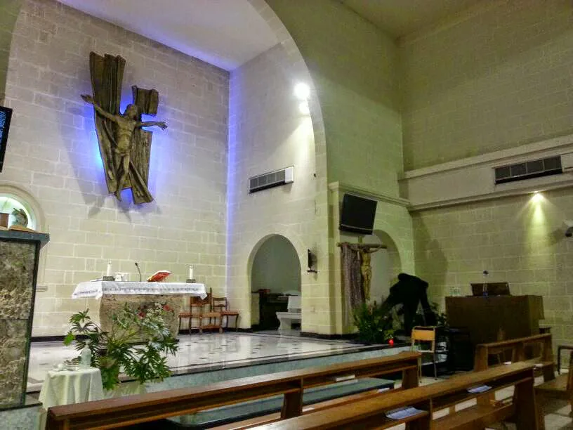 Inside a Maltese parish church.