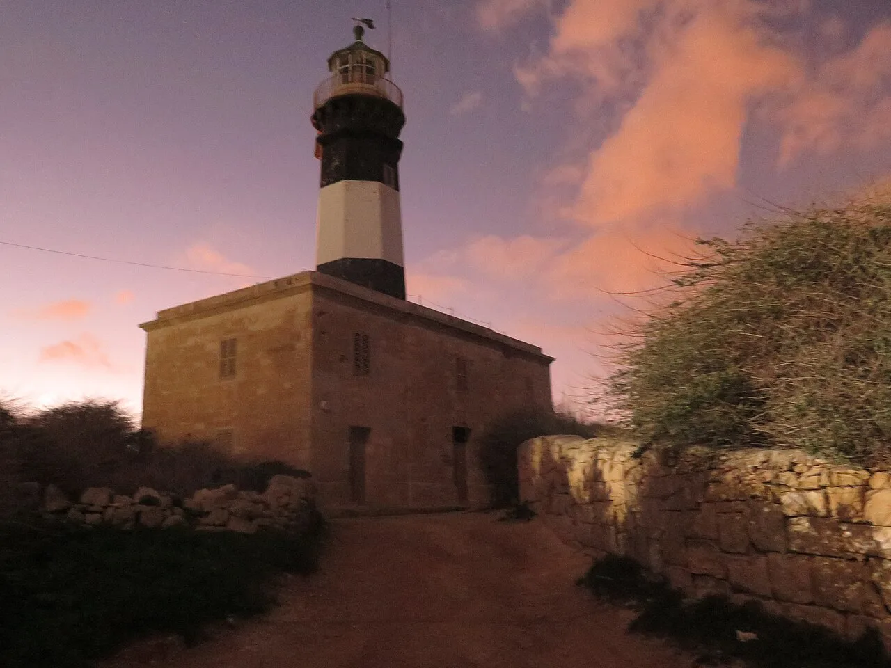 Delimara Lighthouse at sunset.