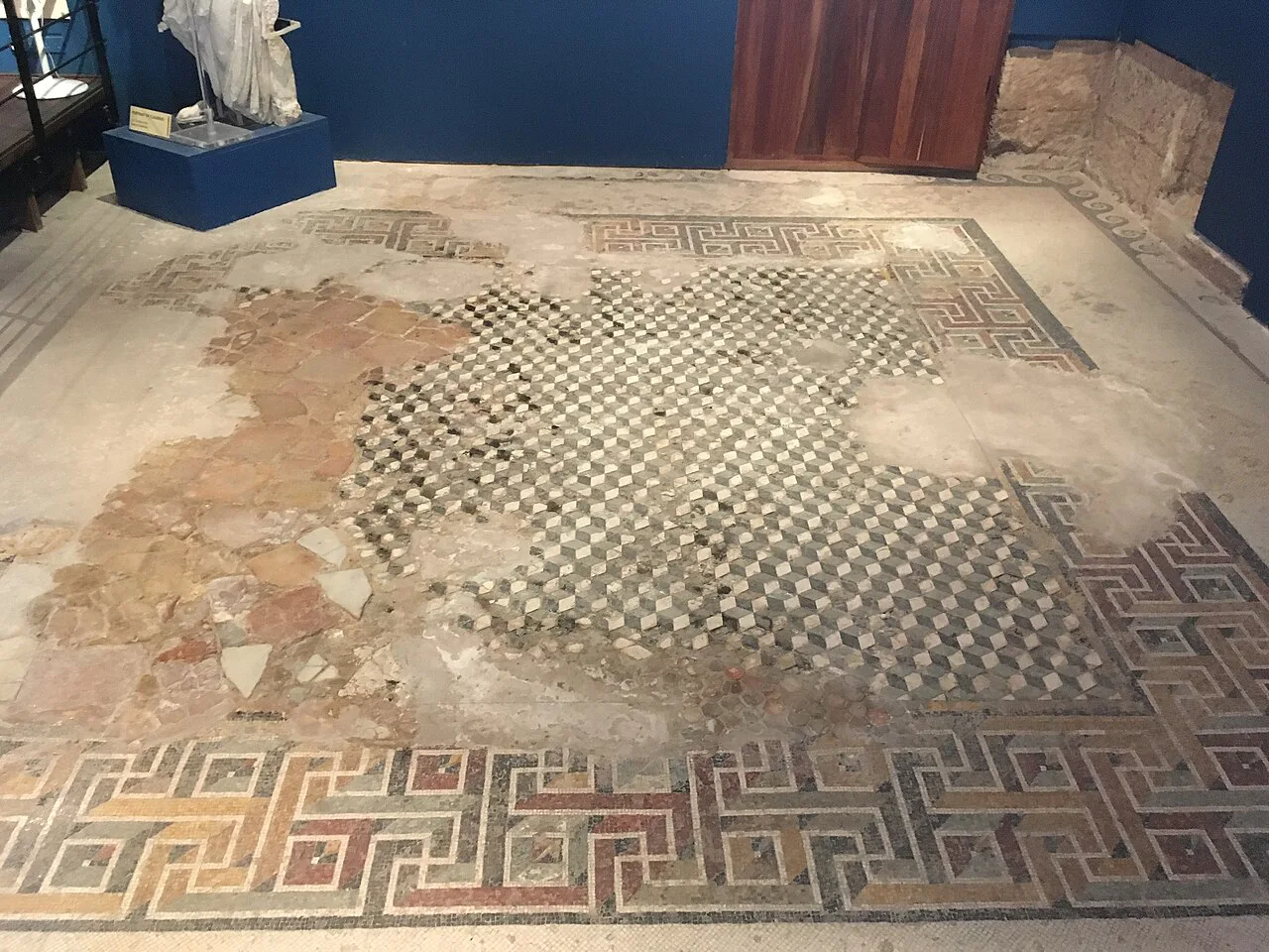 A mosaic floor on display at the Domus Romana in Rabat.