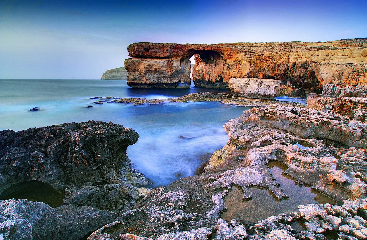 The Azure Window arch at Dwejra on Gozo, which collapsed in 2017.