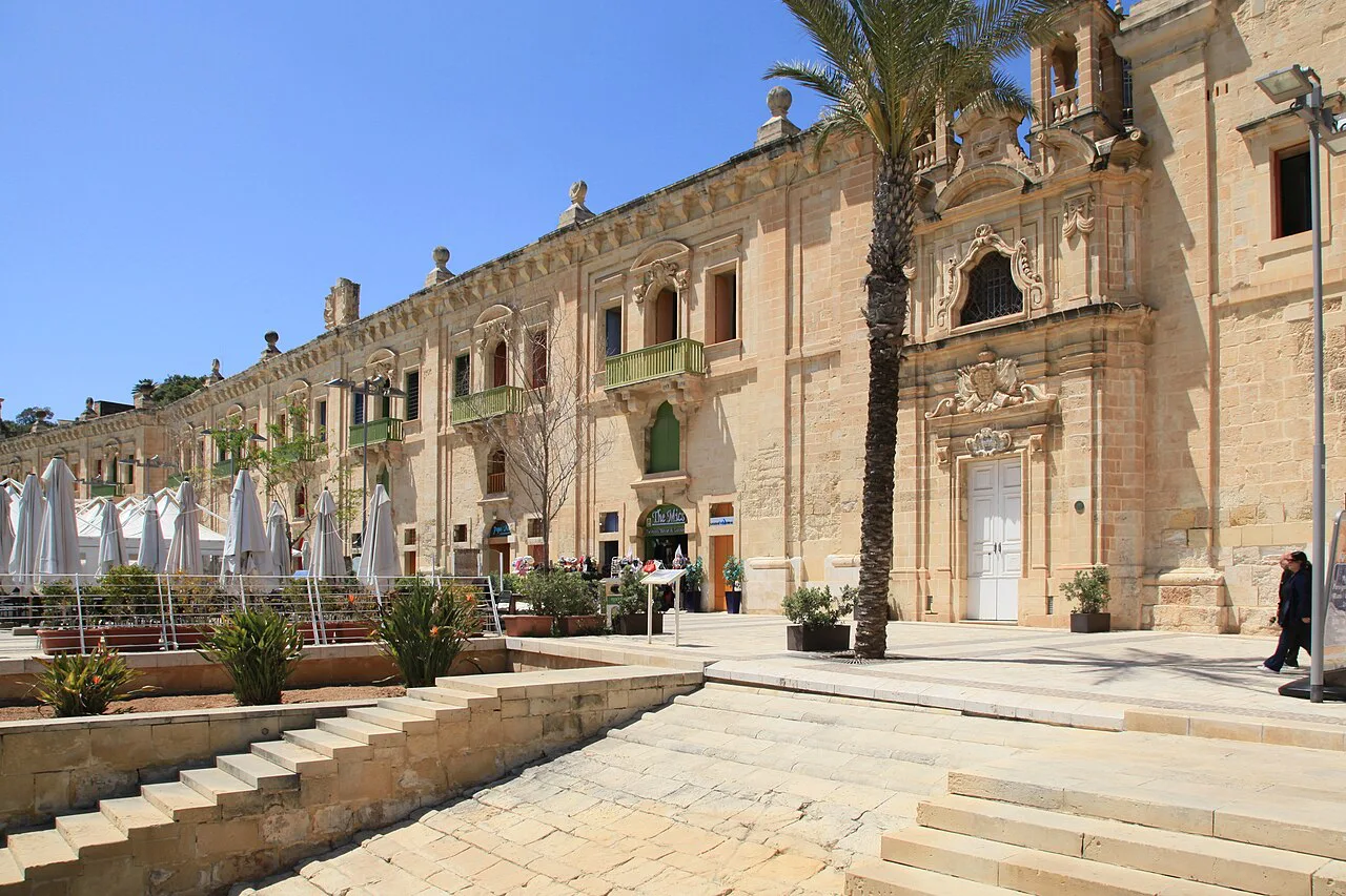 Historic buildings along the Valletta Waterfront in Floriana.
