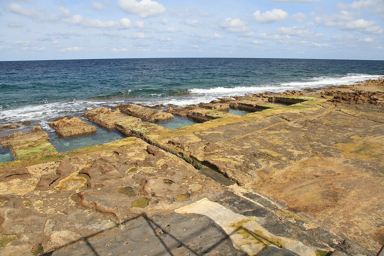 Rock pools on the Sliema shore at Fond Għadir.