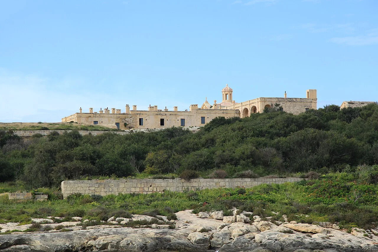 Fort Manoel rising behind the trees on Manoel Island.