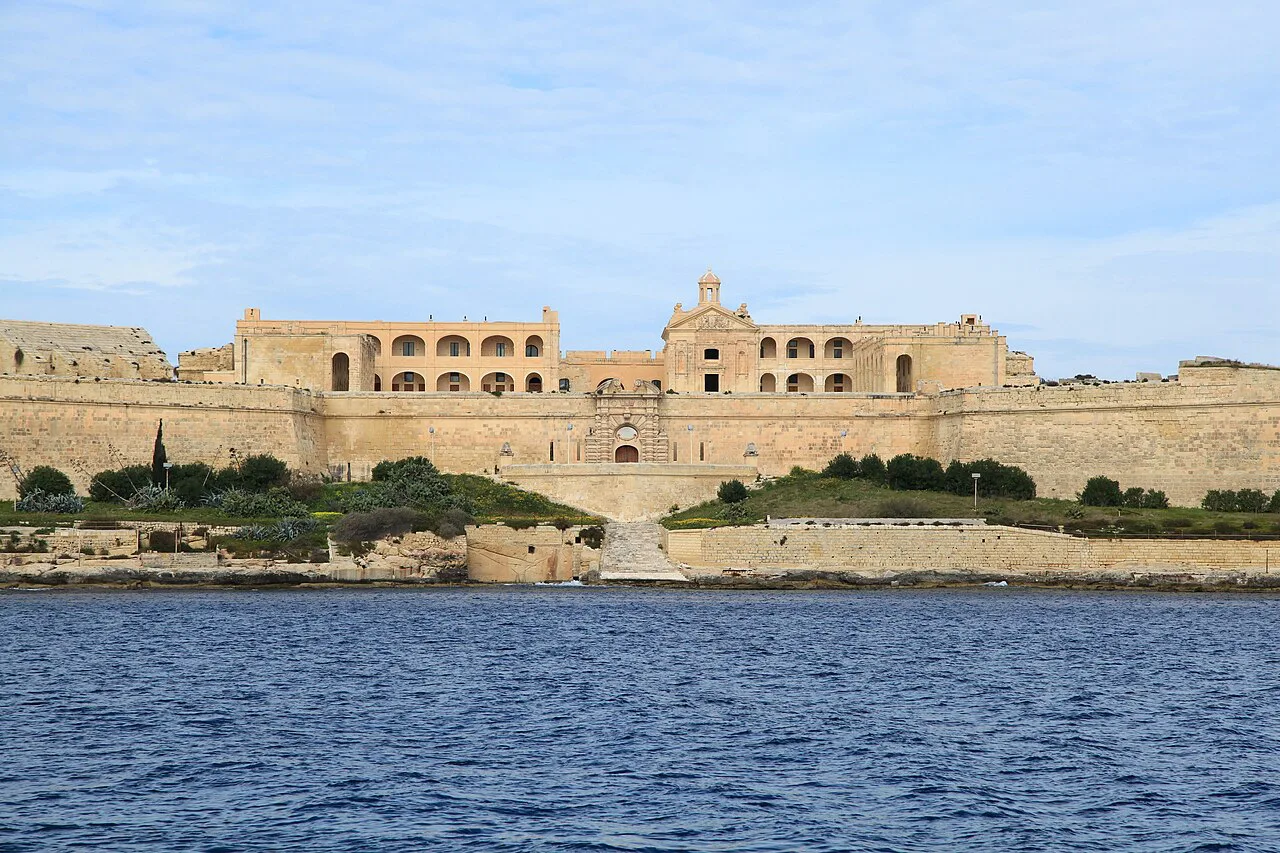 Fort Manoel on Manoel Island, seen from the water.