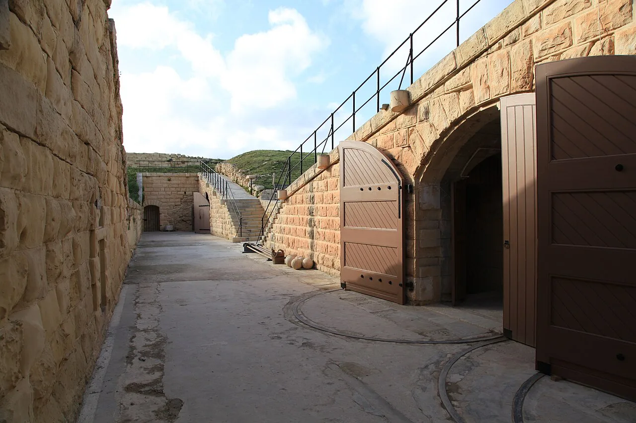 A passage inside Fort Rinella in Kalkara.