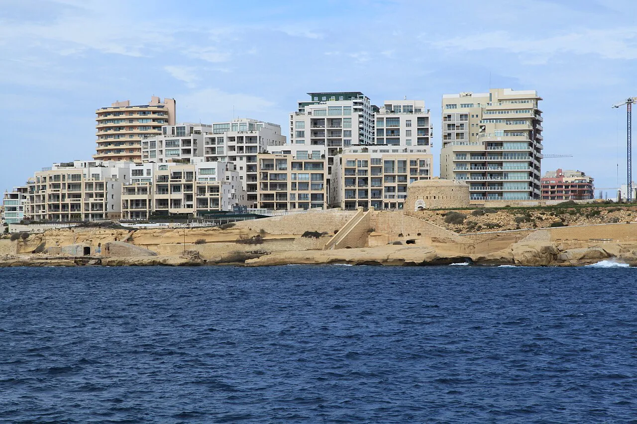Fort Tigné and the Tigné Point skyline in Sliema.