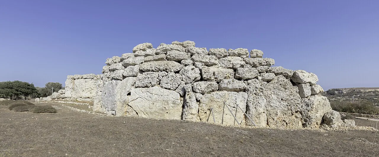 The limestone walls of the Ġgantija temples on Gozo.