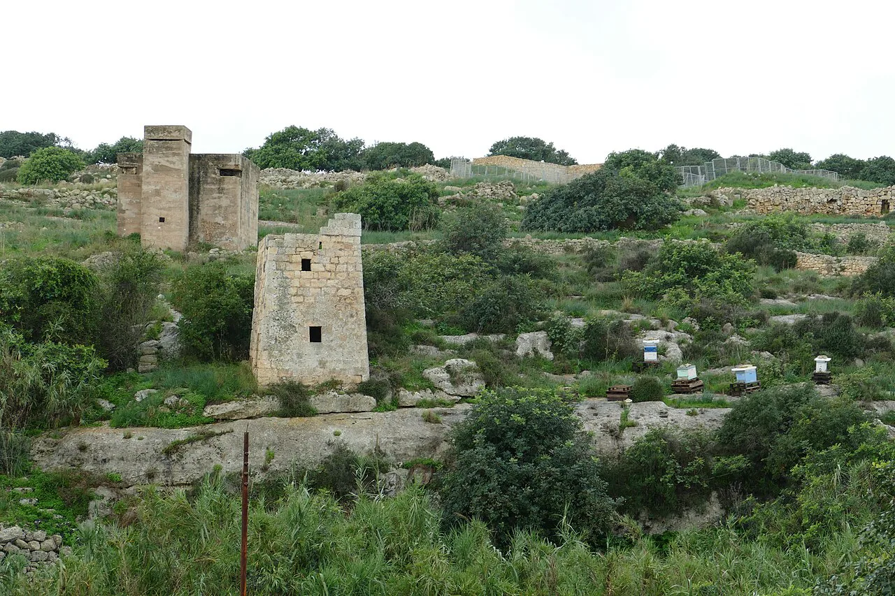 The countryside around the Għar Dalam cave.