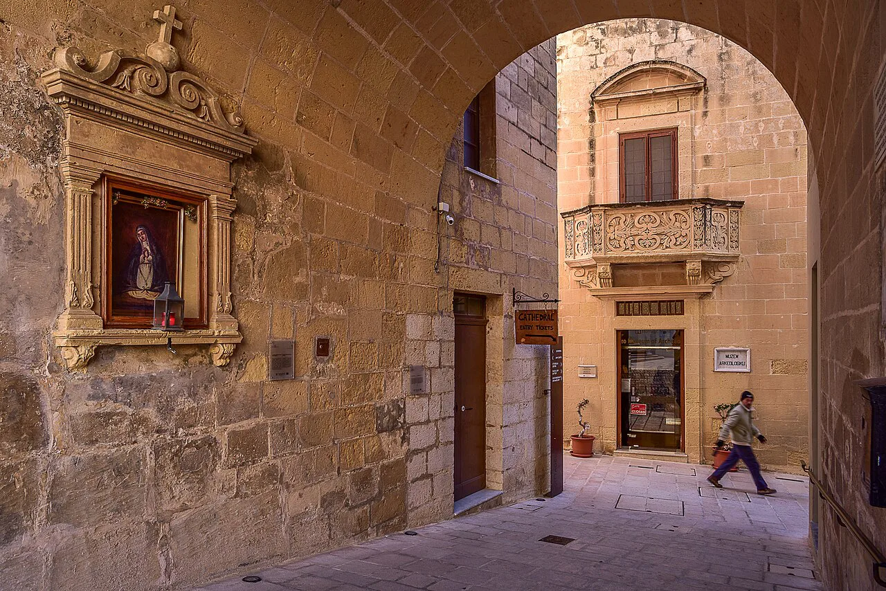 A street within the Cittadella in Victoria, Gozo.
