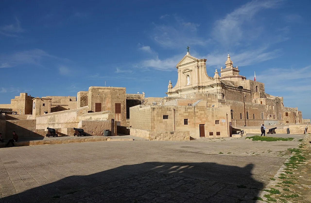 The Cittadella in Victoria, Gozo, seen across St Michael Bastion.