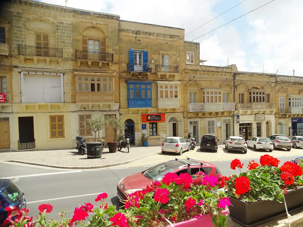 Flower boxes along Republic Street in Victoria, Gozo.