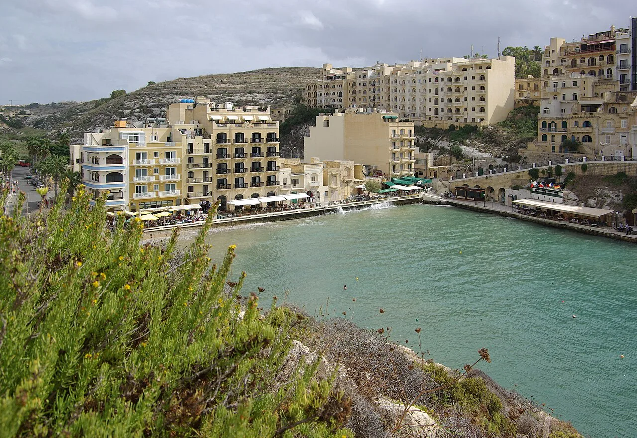 Xlendi's bay and waterfront on Gozo.