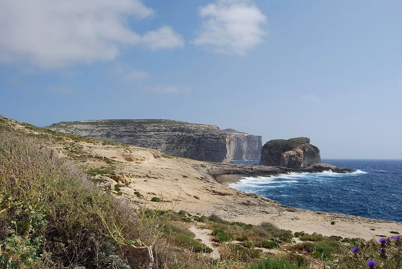 Dwejra Bay on the coast of Gozo.