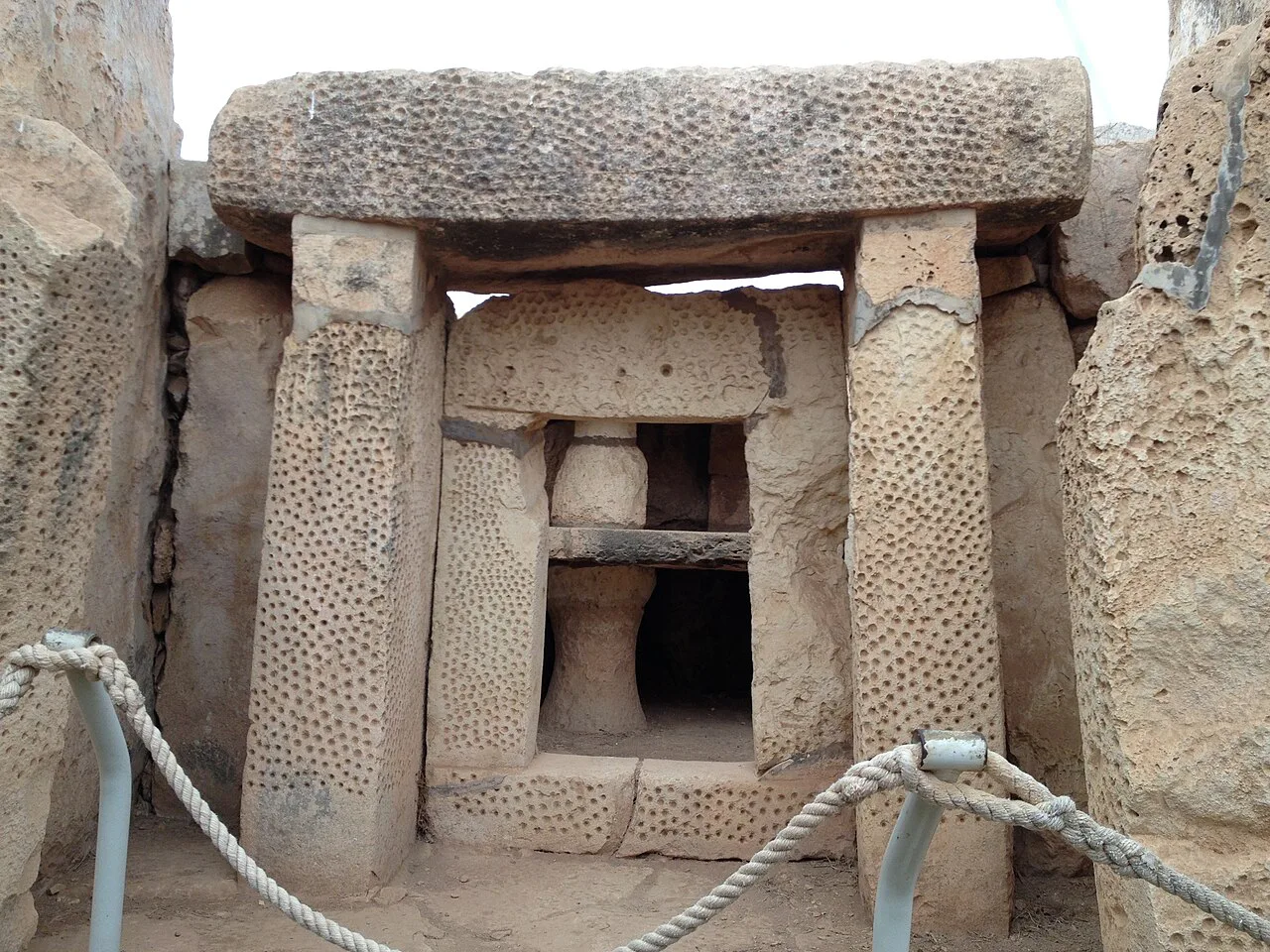 The trilithon doorway of the Mnajdra Temples.