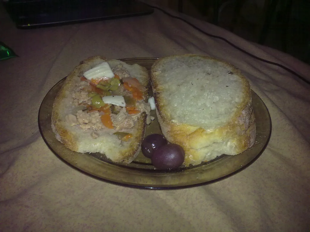 Hobż biż-żejt, the Maltese bread dish.