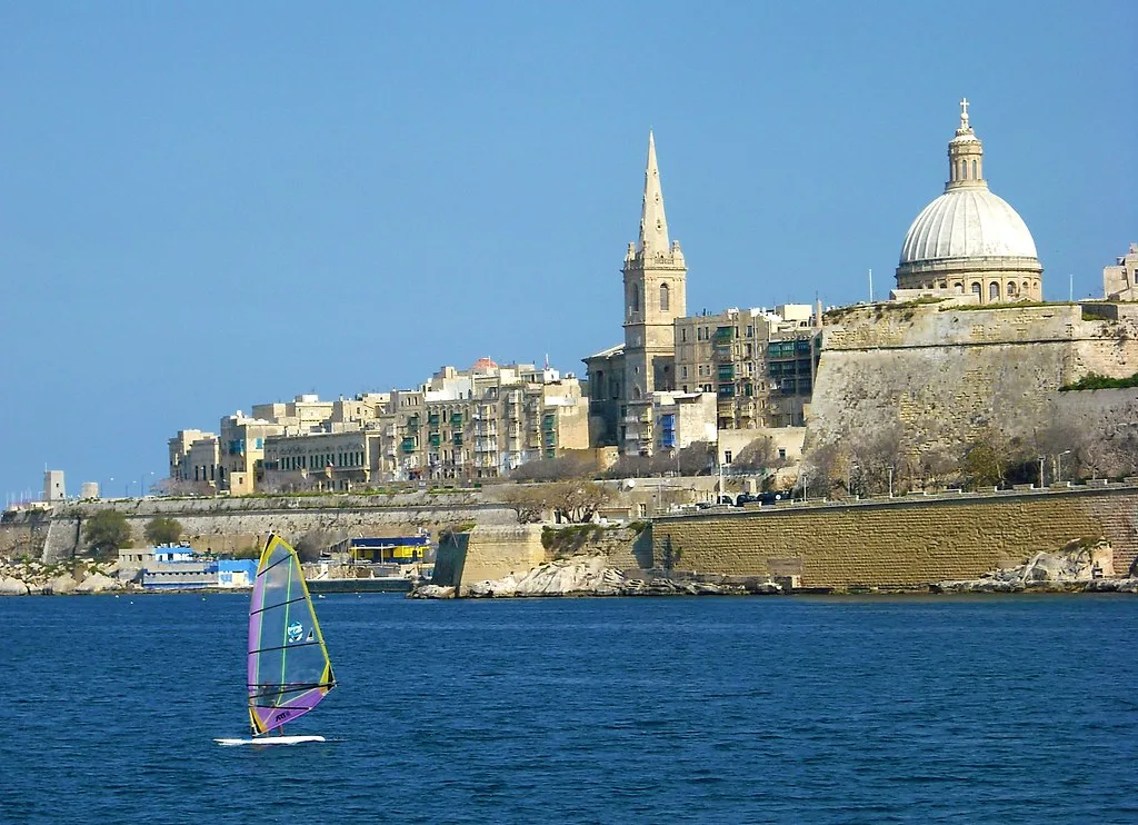 Valletta seen across Marsamxett Harbour from Sliema.