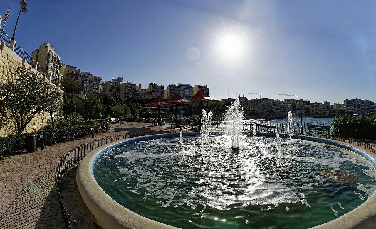 The fountain in Independence Garden, Sliema.