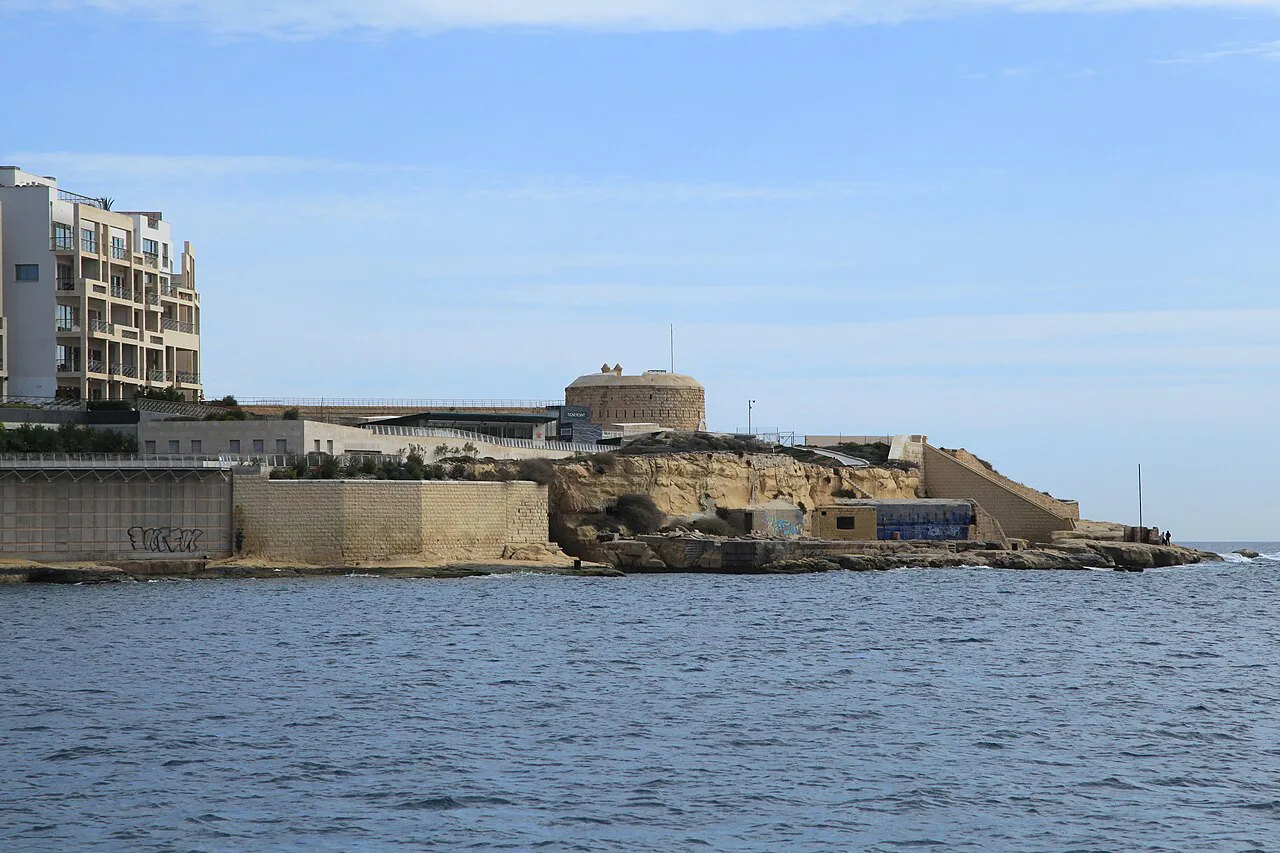 Fort Tigné on the Sliema waterfront seen from the sea.