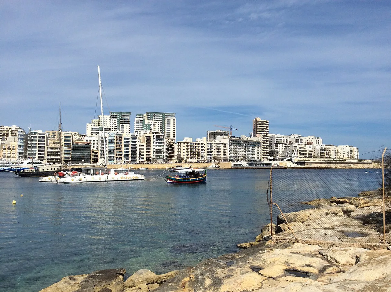 Manoel Island seen across the water from Sliema Creek.