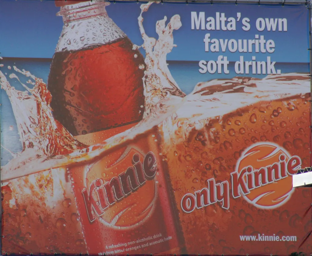 An advertisement for Kinnie, Malta's favourite soft drink.