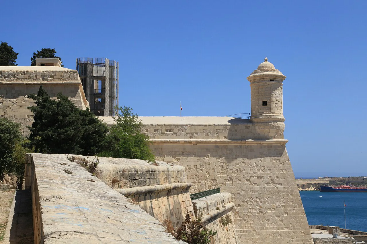 Bastions of Valletta seen from Herbert Ganado Gardens.
