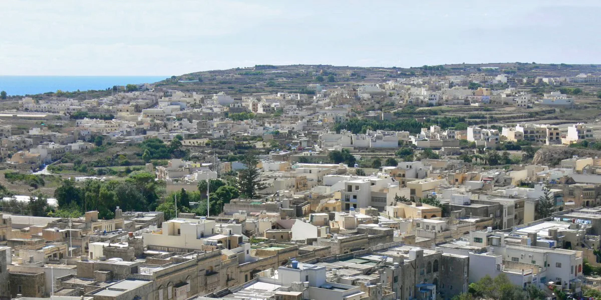 Houses of Kerċem on Gozo, near Lunzjata Valley.