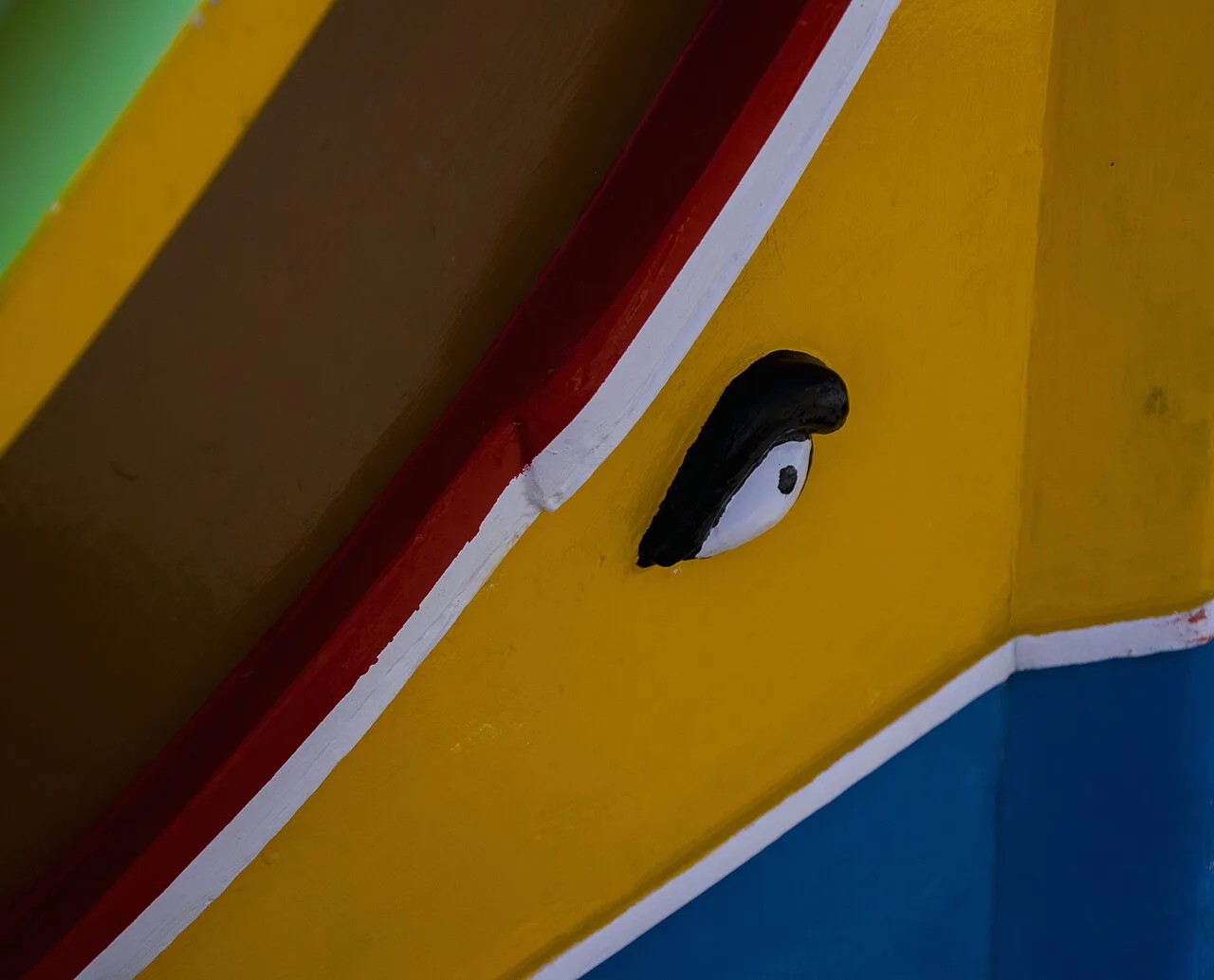 The painted eye on a traditional Maltese luzzu boat.