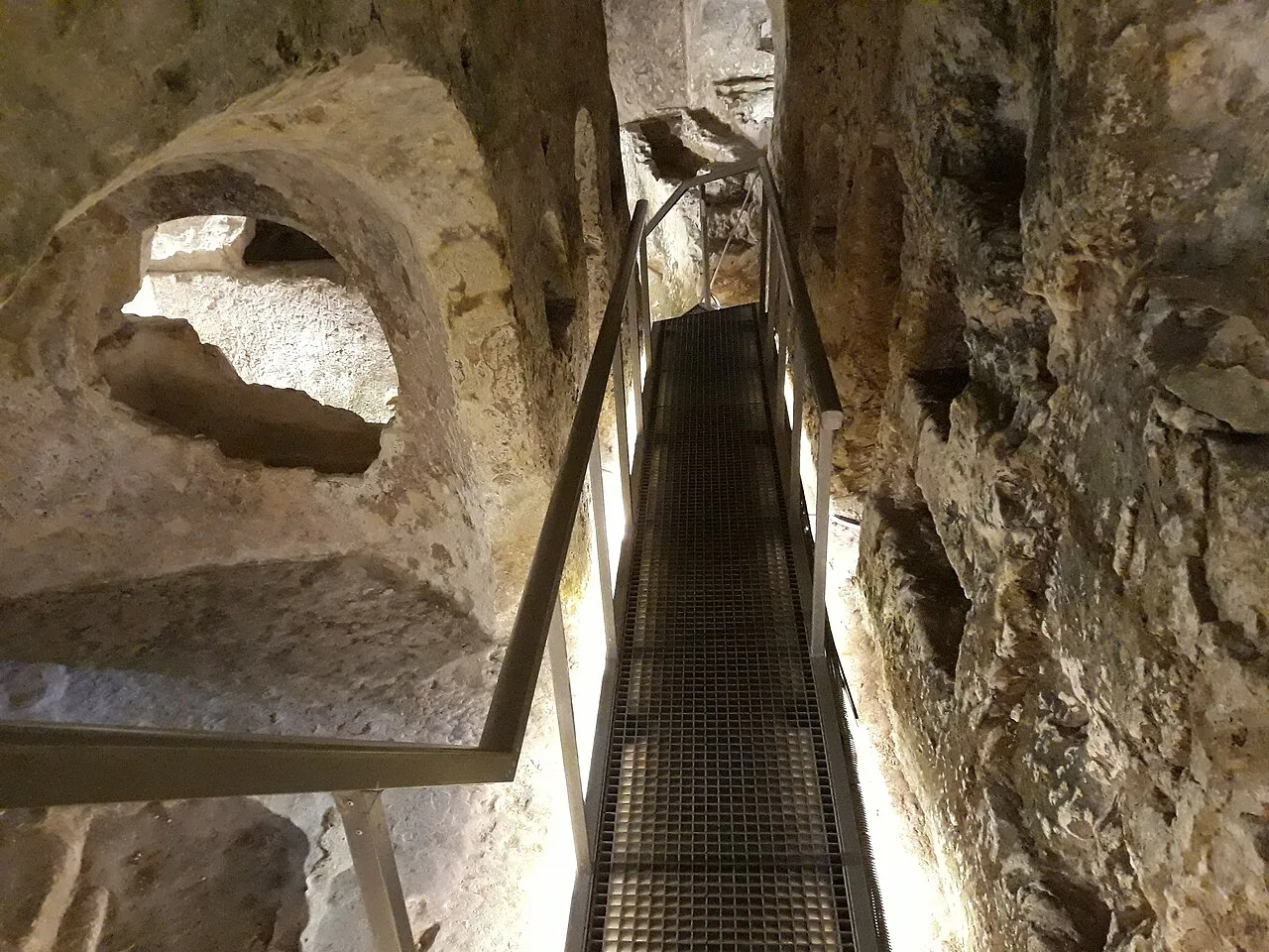 A walkway through St Paul's Catacombs in Rabat.