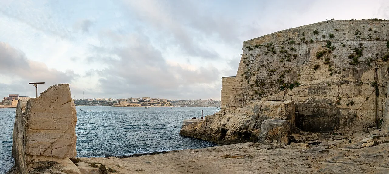 Fortified coastline at Valletta.