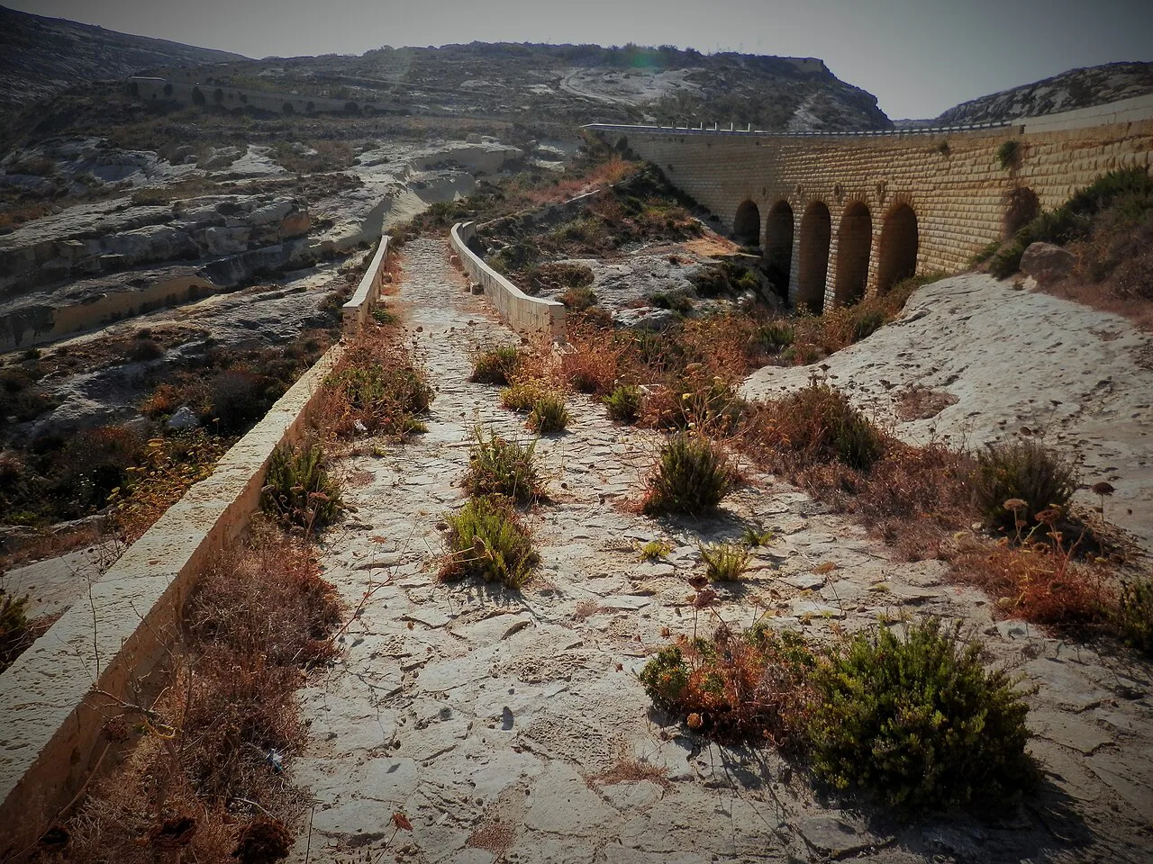 The old road bridge at Dwejra, Gozo.
