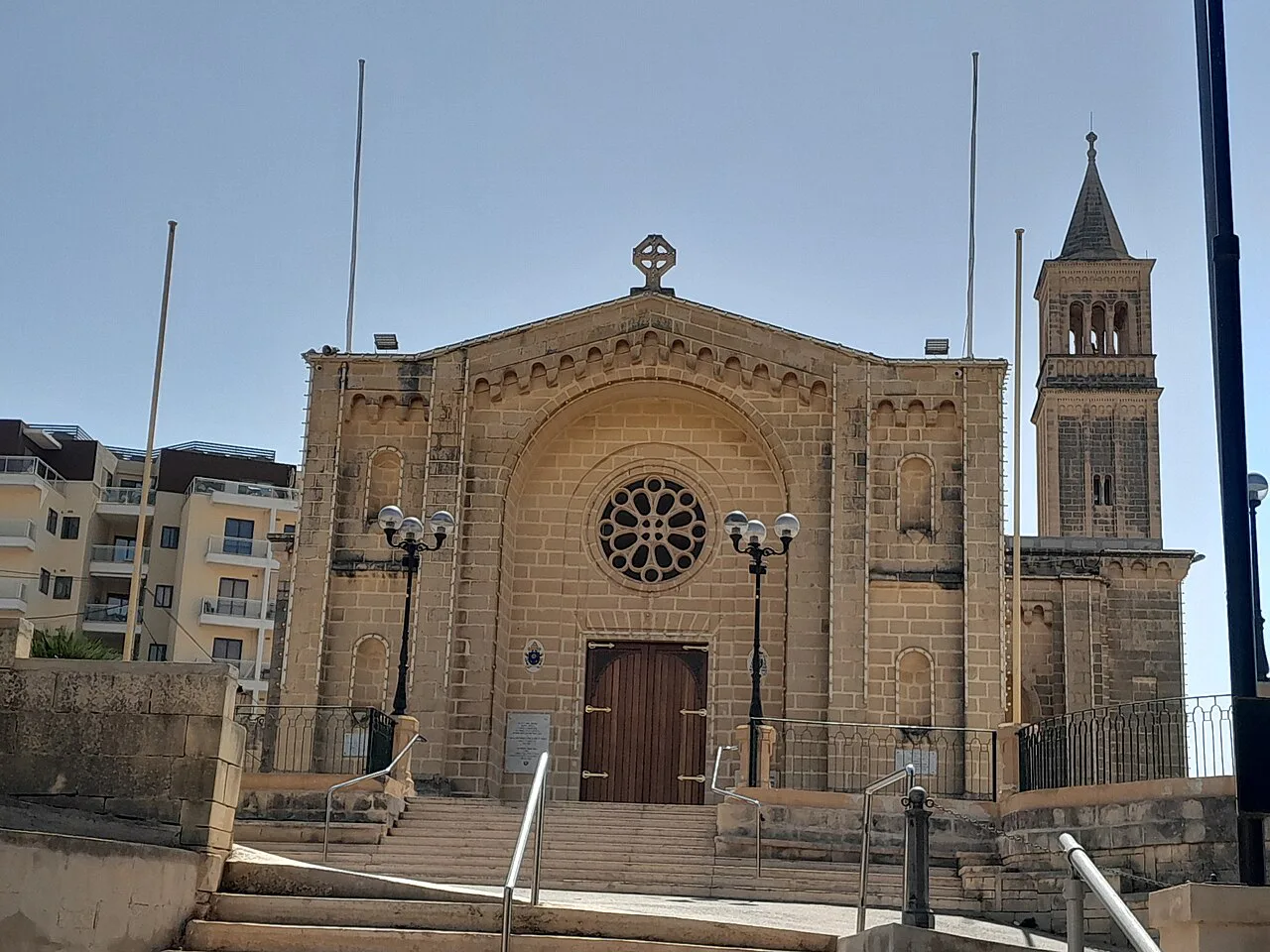 The parish church façade in Marsaskala.
