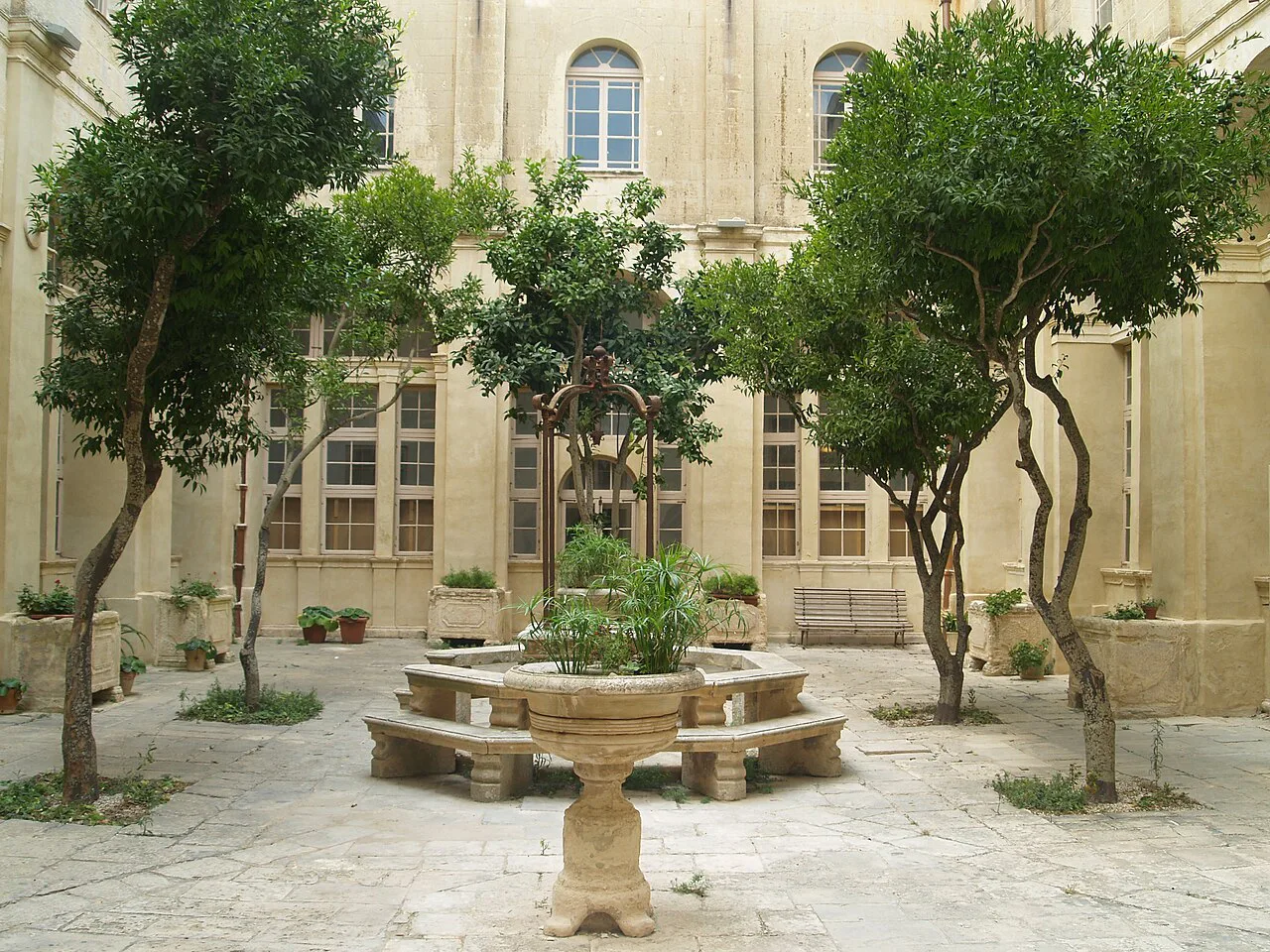The Carmelite Priory courtyard in Mdina.