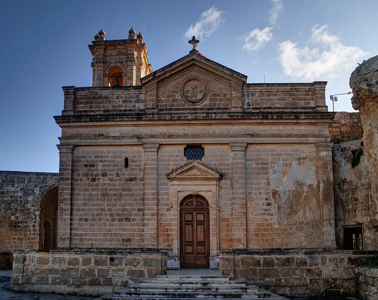 The façade of the Mellieħa Sanctuary of Our Lady.