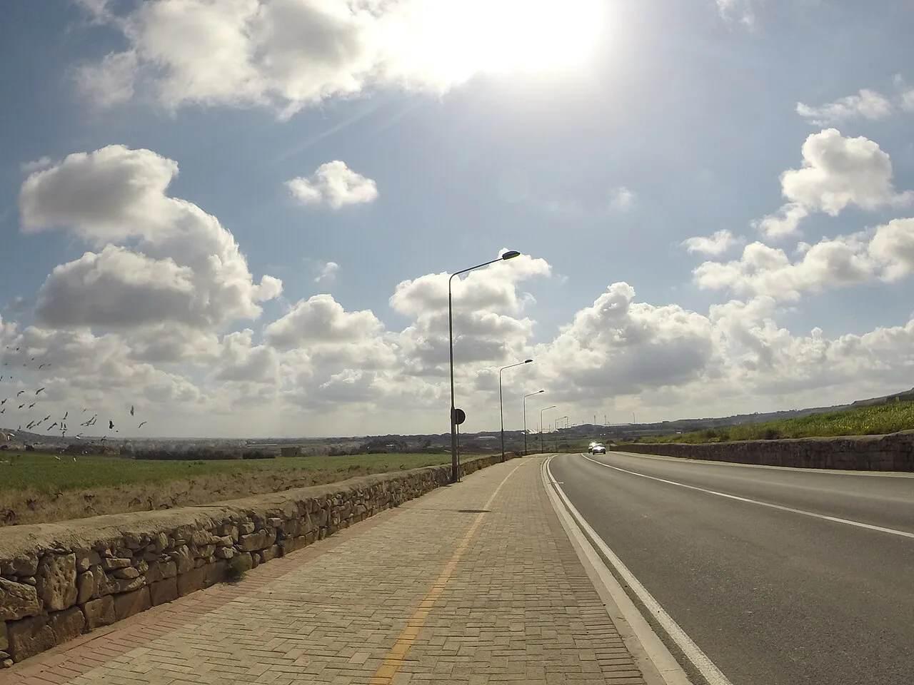 A main road on the outskirts of Mosta.