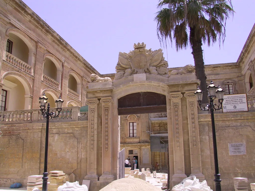 The Vilhena Palace gateway in Mdina.