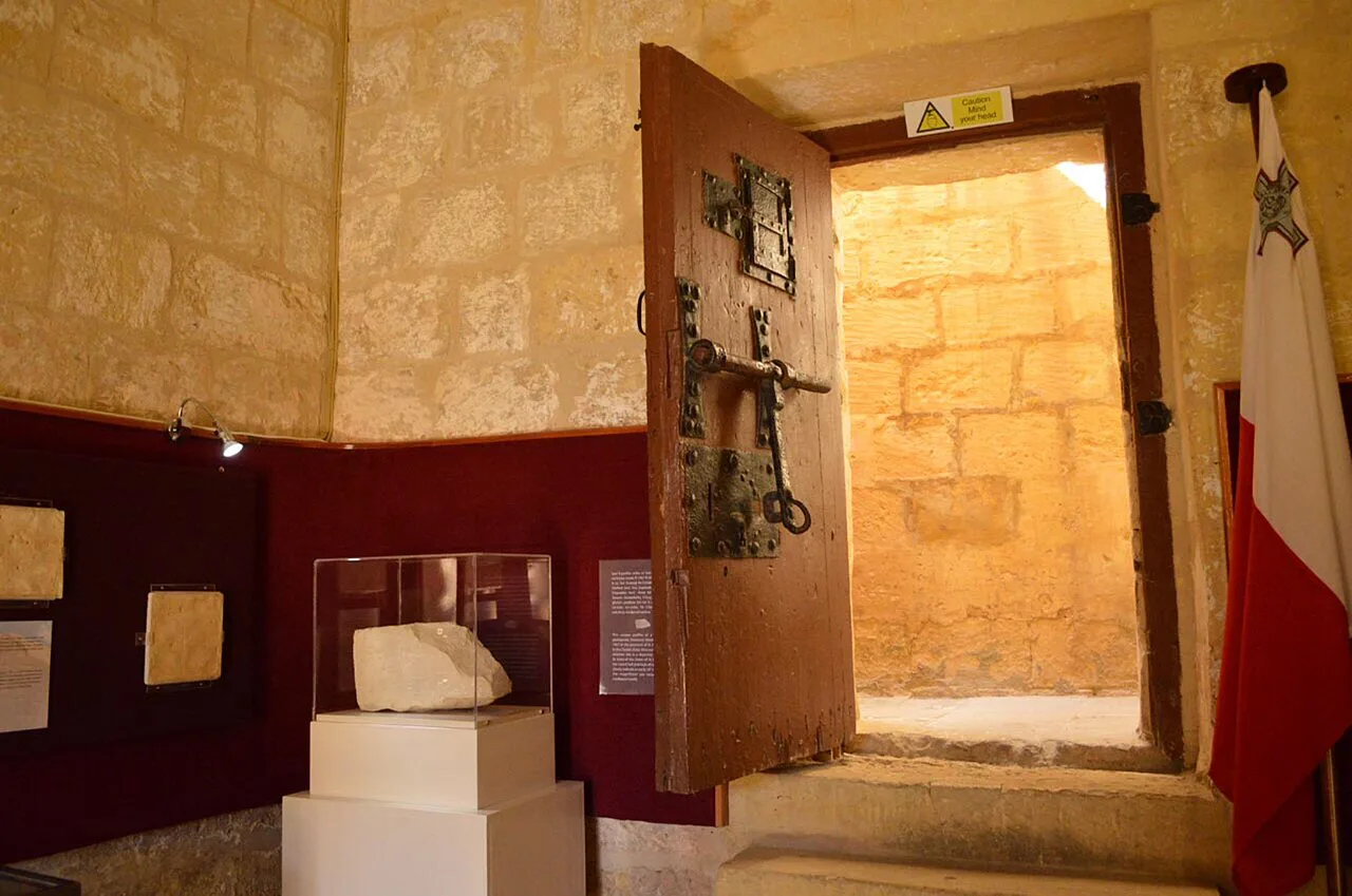 An exhibition room inside the Old Prison in the Cittadella, Gozo.