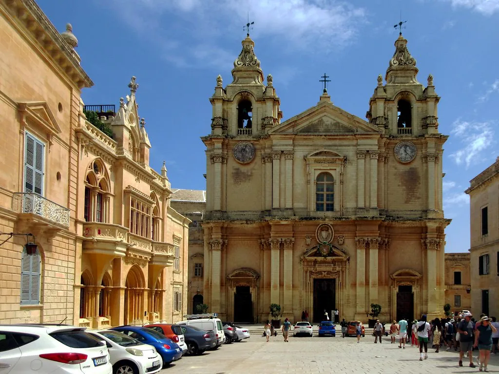 St Paul's Cathedral on its square in Mdina.