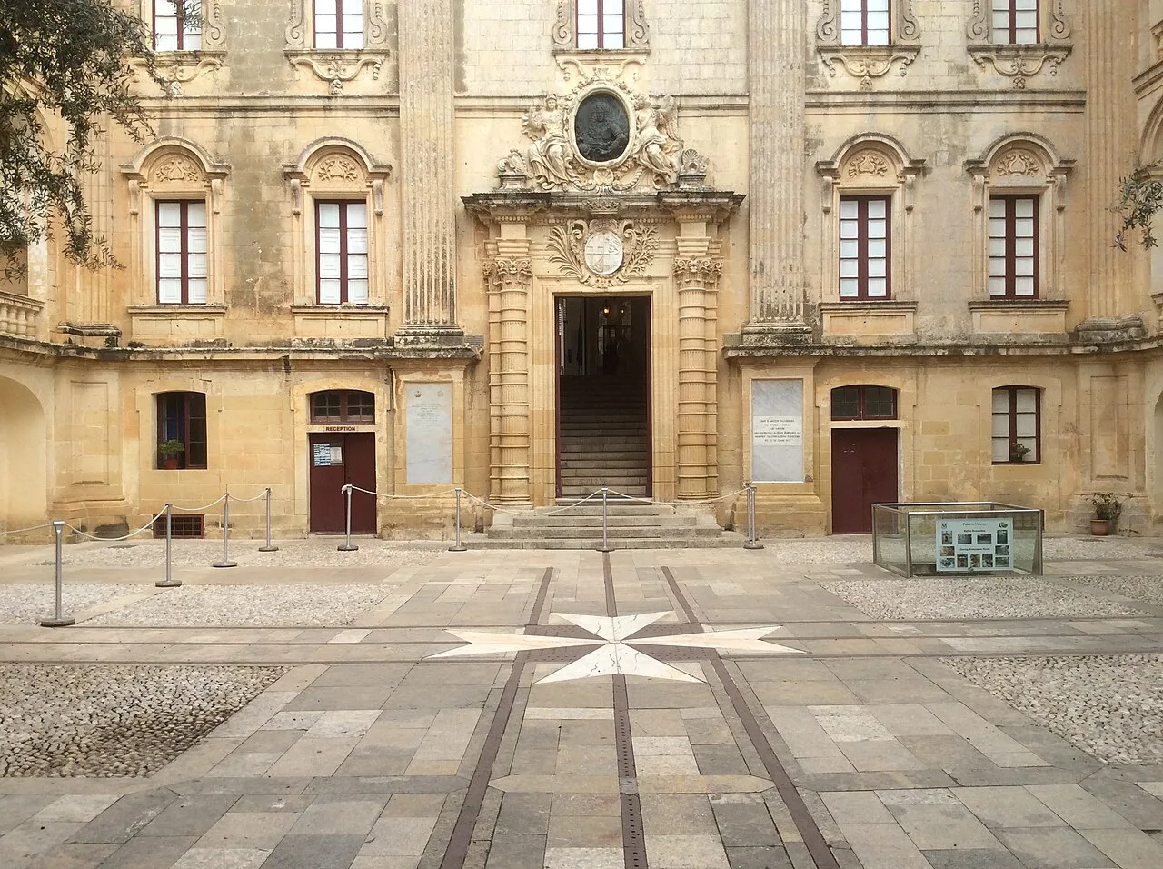 The forecourt of Palazzo Vilhena in Mdina.