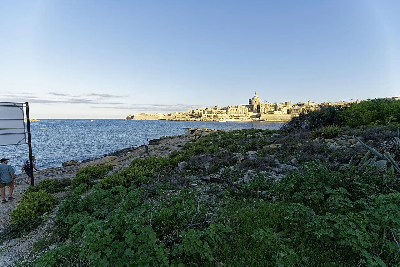 Valletta's skyline seen across the water from Manoel Island.