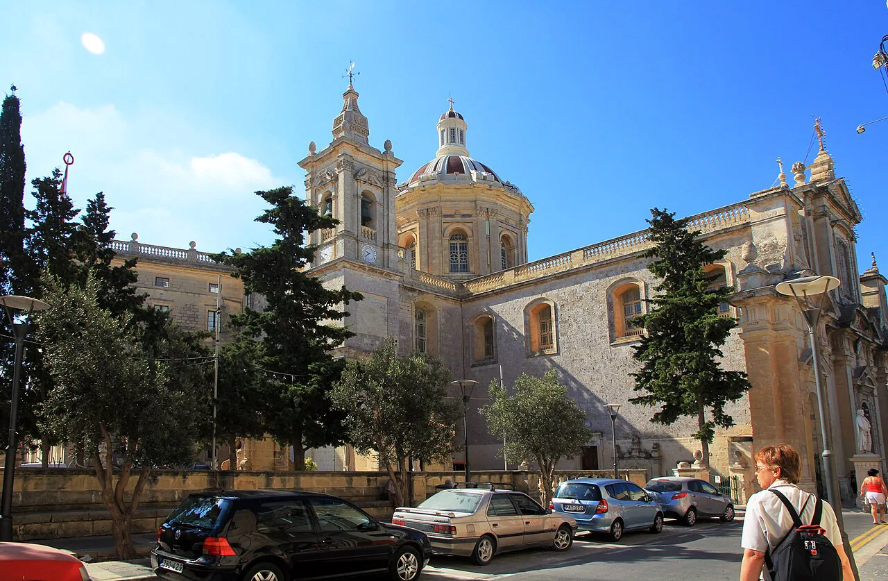 St Paul's Cathedral in Rabat seen from the side.