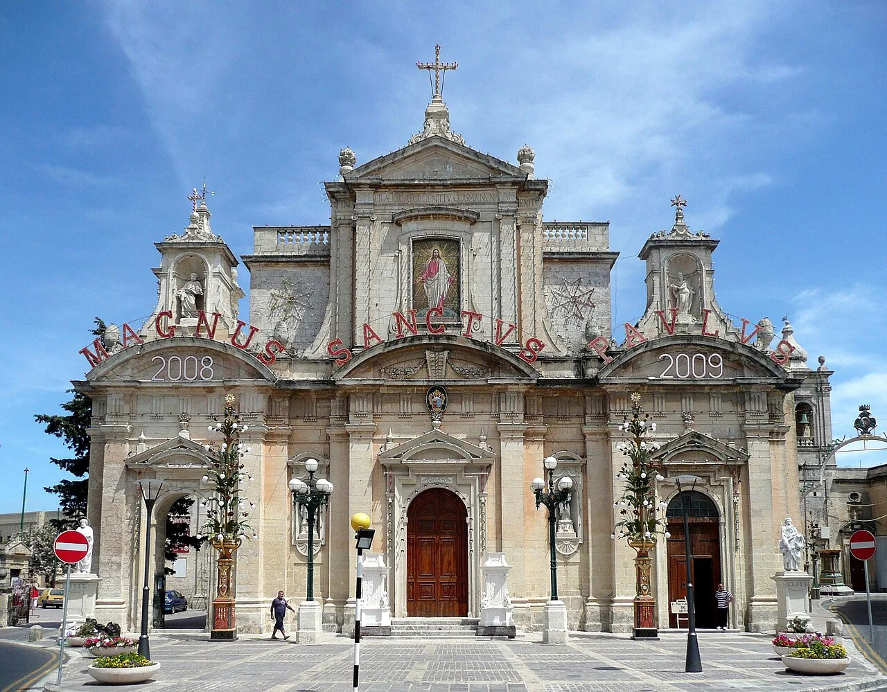 The façade of St Paul's Cathedral in Rabat.