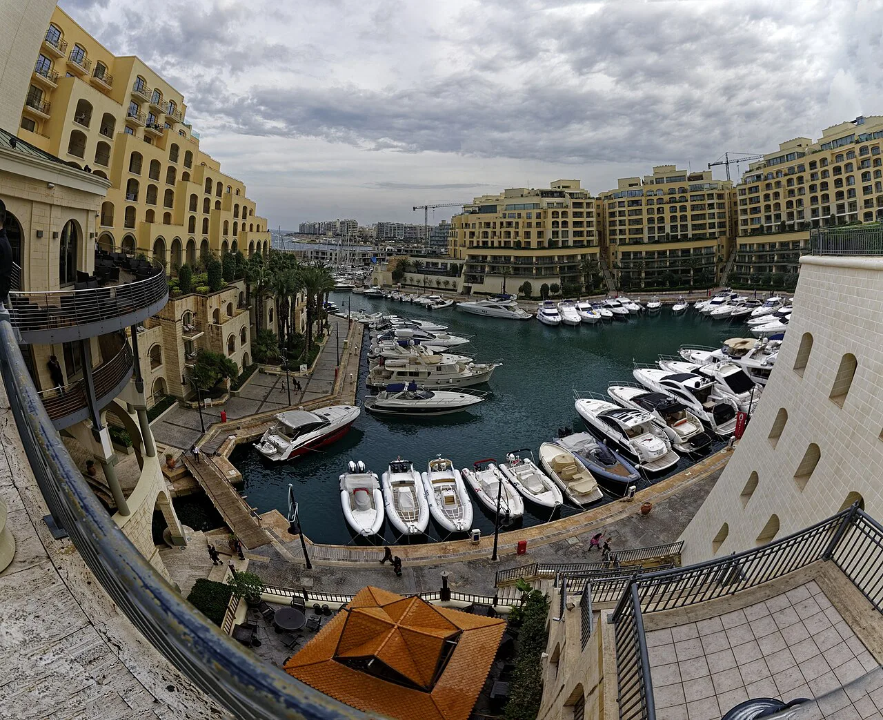 Yachts moored in Portomaso Marina in St Julian's.