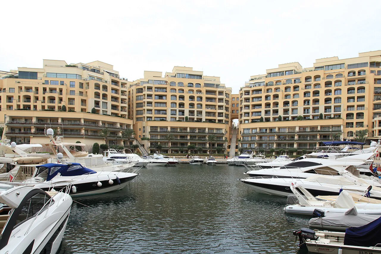 Yachts and apartments at Portomaso Marina in St Julian's.